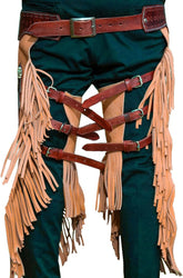 Tan Brown Leather Chap Men